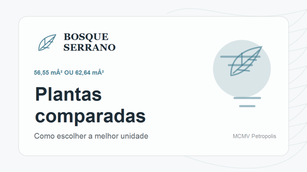 Capa minimalista Bosque Serrano sobre plantas de 56,55 m² e 62,64 m²