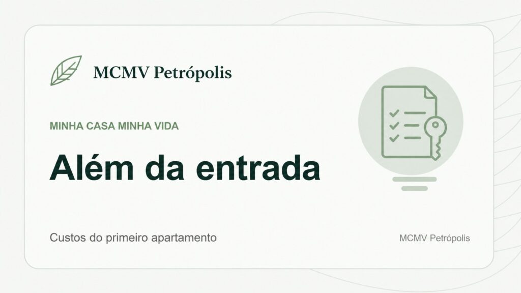 Lista de documentos e chave representam os custos da compra do primeiro apartamento em Petrópolis